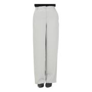 Elegante Modderkleurige Palazzo-Fit Broek Armani Exchange , Gray , Dam...