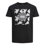 Logo Frontal T-shirt Jack & Jones , Black , Heren