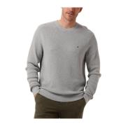 Heren Refined Structure Trui Tommy Hilfiger , Gray , Heren