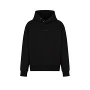 French Terry Hoodie met Tonal Logo Armani Exchange , Black , Heren