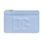 Leren portemonnee met logo Dolce & Gabbana , Blue , Dames