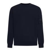 Midnight Blue Fleece Katoenen Sweatshirt C.p. Company , Blue , Heren