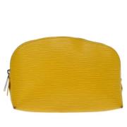 Pre-owned Leather pouches Louis Vuitton Vintage , Yellow , Dames