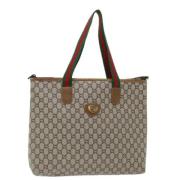 Pre-owned Leather totes Gucci Vintage , Beige , Dames