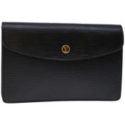 Pre-owned Leather clutches Louis Vuitton Vintage , Black , Dames