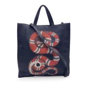 Pre-owned Leather totes Gucci Vintage , Blue , Dames