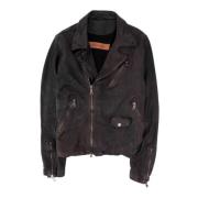 Vintage Biker Leren Jas Giorgio Brato , Brown , Heren