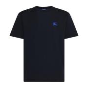 Zwart T-shirt met Blauwe Equestrian Knight Burberry , Black , Heren