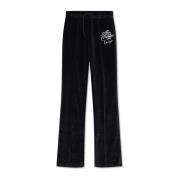 Fluwelen uitlopende broek Kenzo , Black , Dames