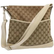 Pre-owned Canvas shoulder-bags Gucci Vintage , Beige , Dames