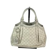 Pre-owned Leather handbags Gucci Vintage , Beige , Dames