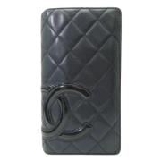 Pre-owned Leather wallets Chanel Vintage , Black , Dames