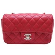 Pre-owned Leather shoulder-bags Chanel Vintage , Red , Dames