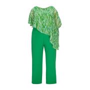 Elegant Jumpsuit met Overlay Swing , Green , Dames