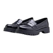 Platform Loafers Patent Effect Hoge Tong Silvian Heach , Black , Dames