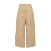 Beige Wijde Plooi Broek Studio Nicholson , Beige , Dames