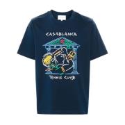 Blauw Tennis Club T-shirt Casablanca , Blue , Heren