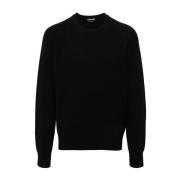 Zwarte Kasjmier Gebreide Crew Neck Sweater Tom Ford , Black , Heren