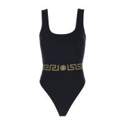 Zwarte Zee Kleding Eendelig Badpak Versace , Black , Dames