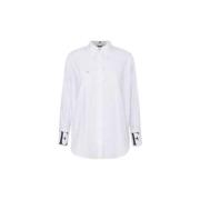 Witte Katoenen Oversize Logo Shirt Elisabetta Franchi , White , Dames