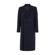 Fancy Wool Coat Emporio Armani , Blue , Heren