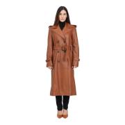 Leren Trenchcoat Magiaro Bruin Max Mara , Brown , Dames