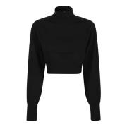 Puffed Turtleneck Sweater Max Mara , Black , Dames