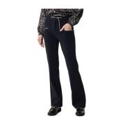 Flair Buckle Zwarte Broek Zip73 , Black , Dames