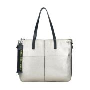 Gouden Leren Shopper Tas Cassandra Rebelle , Beige , Dames