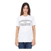 Wit Logo Print T-shirt Casual Stijl Elisabetta Franchi , White , Dames