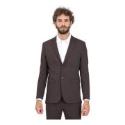 Bruine Slim Fit Blazer Jas Selected Homme , Brown , Heren