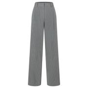 Gestreepte Bi-Stretch Broek Chaja MAC , Gray , Dames