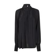 Zwarte Journey Blouse met Strik Golden Goose , Black , Dames