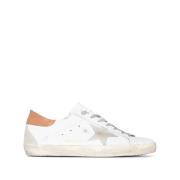 Leren Bovenwerk Suède Ster Sneakers Golden Goose , White , Heren