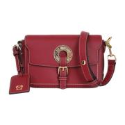 Paarse Schoudertas met Logo Plaque Love Moschino , Red , Dames