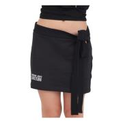 Zwarte Gotische Logo Rok Versace Jeans Couture , Black , Dames