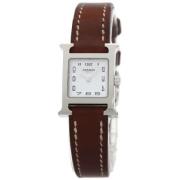 Pre-owned Stainless Steel watches Hermès Vintage , White , Dames