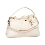 Puffy Leren Handtas met Schouderband Orciani , White , Dames