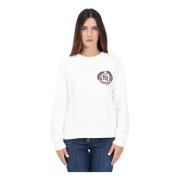 Wit Crewneck Sweatshirt Casual Herfst Winter Elisabetta Franchi , Whit...