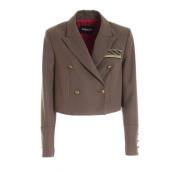 Cropped Blazer Jas Dondup , Brown , Dames