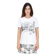 Ernesta Wit Grafisch Print T-shirt Max Mara , White , Dames