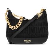 Schoudertas met logo Moschino , Black , Dames