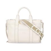 Ivoor Leren Handtas met Afneembare Band Coccinelle , Beige , Dames