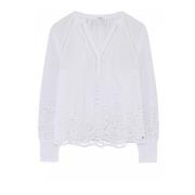 Feminine Blouse met Kantdetail Gustav , White , Dames