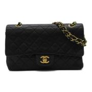 Pre-owned Leather shoulder-bags Chanel Vintage , Black , Dames