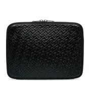 Pre-owned Leather clutches Burberry Vintage , Black , Dames