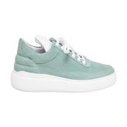 Poederblauwe Suède Sleehak Sneakers Filling Pieces , Green , Dames