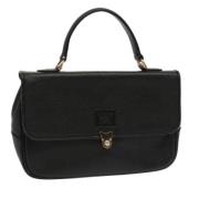 Pre-owned Leather handbags Burberry Vintage , Black , Dames