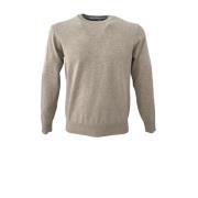 Ronde Hals Trui Cashmere Company , Beige , Heren