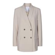 Oversized Blazer met Eenvoudige Kraag Co'Couture , Beige , Dames